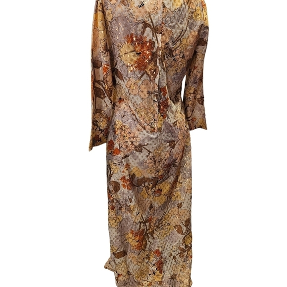 Leslie Pomer Vintage 1960s Maxi Hostess Dress Grannycore - Picture 7 of 9